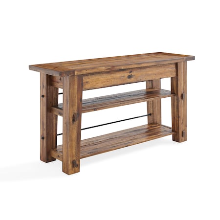 Alaterre Furniture Durango 54"L Industrial Wood Console/Media Table with Two Shelves ANDU1074